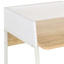 Berkfield Home Desk White & Oak 90x60x88 cm - Size: 90 x 60 x 88 cm - thumbnail 5