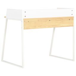 Berkfield Home Desk White & Oak 90x60x88 cm - Size: 90 x 60 x 88 cm - thumbnail 4
