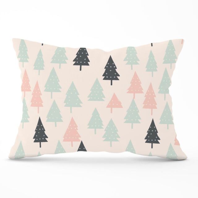 Warren Reed - Designer Christmas Tree Silhouette Pattern Cushions in Green - Size: 60 cm x 60 cm - image 1
