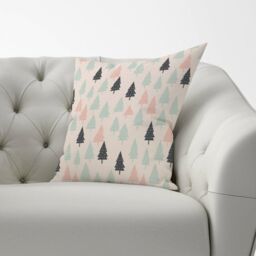 Warren Reed - Designer Christmas Tree Silhouette Pattern Cushions in Green - Size: 60 cm x 60 cm - thumbnail 2
