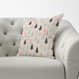 Warren Reed - Designer Christmas Tree Silhouette Pattern Cushions in Green - Size: 60 cm x 60 cm - thumbnail 3
