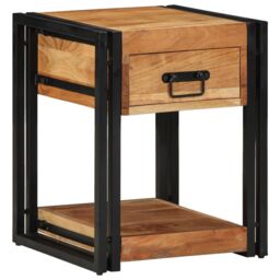 Berkfield Home Nightstands 2 pack 40x40x50 cm Solid Acacia Wood in Brown - Size: 40 x 40 x 50 cm - thumbnail 4