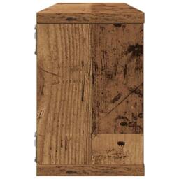 Berkfield Home Wall Cube Shelves 4 pcs Old Wood 60x15x23 cm Engineered Wood in Brown - Size: 60 x 15 x 23 cm - thumbnail 6
