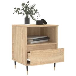 Berkfield Home Modern Bedside Cabinets 2 pcs Sonoma Oak 40x35x50 cm Engineered Wood in Light Brown - Size: 40 x 35 x 50 cm - thumbnail 4