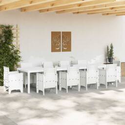 Berkfield Home Garden Table White 350x100x73 cm Poly Rattan - Size: 350 x 100 x 73 cm - thumbnail 1