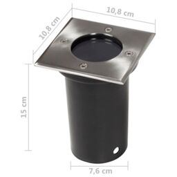 Berkfield Home Outdoor Ground Lights 12 pcs Square in Silver - thumbnail 5