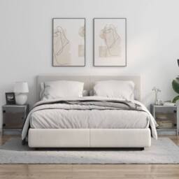 Berkfield Home Elegant Bedside Cabinets with Glass Doors 2 pcs Concrete Grey 35x - thumbnail 1