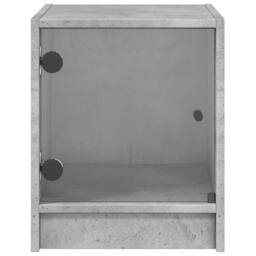 Berkfield Home Elegant Bedside Cabinets with Glass Doors 2 pcs Concrete Grey 35x - thumbnail 7