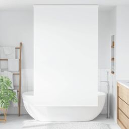 Berkfield Home Shower Roller Blind with Cassette 130x240 cm Fabric Width 126 cm in White - thumbnail 2