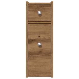 Berkfield Home Narrow Bathroom Cupboard with Wheels Artisian Oak Engineered Wood in Brown - thumbnail 4