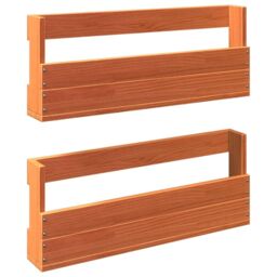 Berkfield Home Wall-mounted Shoe Racks 2 pcs Wax Brown 59x8.5x23.5 cm Solid Wood Pine - thumbnail 2