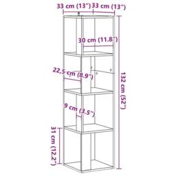 Berkfield Home Classic Corner Cabinet Old Wood 33x33x132 cm Engineered Wood in Brown - Size: 33 x 33 x 132 cm - thumbnail 8