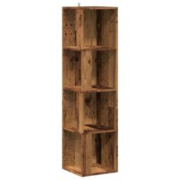 Berkfield Home Classic Corner Cabinet Old Wood 33x33x132 cm Engineered Wood in Brown - Size: 33 x 33 x 132 cm - thumbnail 3