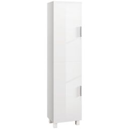 HOMCOM Tall Storage Cabinet with Adjustable Shelves & Double Doors in White - thumbnail 2
