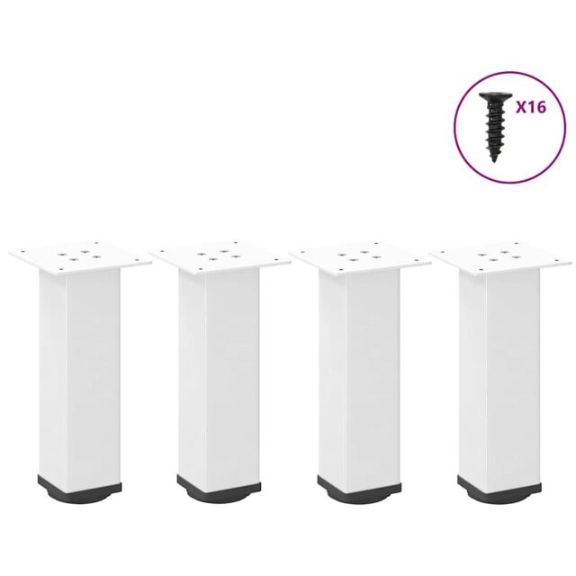 Berkfield Home Coffee Table Legs 4 pcs White 30-32 cm Steel - image 1