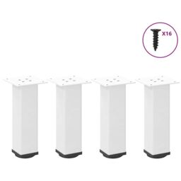 Berkfield Home Coffee Table Legs 4 pcs White 30-32 cm Steel - thumbnail 1