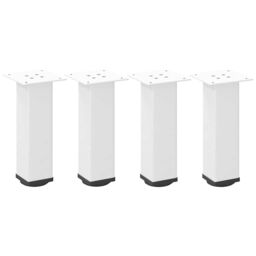 Berkfield Home Coffee Table Legs 4 pcs White 30-32 cm Steel - thumbnail 2