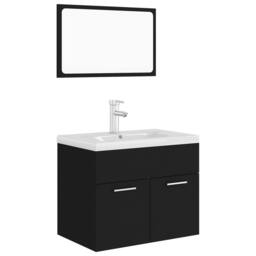 Berkfield Home Bathroom Furniture Set Black Engineered Wood