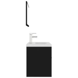 Berkfield Home Bathroom Furniture Set Black Engineered Wood - thumbnail 7