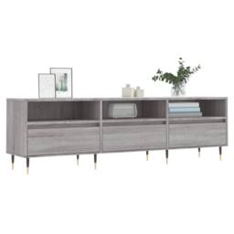Berkfield Home TV Cabinet Grey Sonoma 150x30x44.5 cm Engineered Wood - thumbnail 3