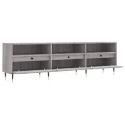 Berkfield Home TV Cabinet Grey Sonoma 150x30x44.5 cm Engineered Wood - thumbnail 6