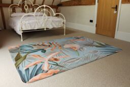 Benjamin Tate Design Pink Tropical Flowers Rug in Natural - Size: Large - thumbnail 3