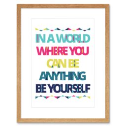 "Artery8 Wall Art Print Be Yourself Anything World Framed in Beige - Size: W7"" x H9""" - thumbnail 1