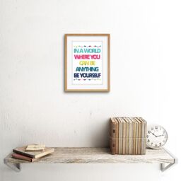 "Artery8 Wall Art Print Be Yourself Anything World Framed in Beige - Size: W7"" x H9""" - thumbnail 2