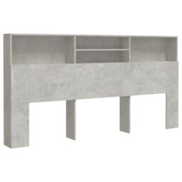 Berkfield Home Headboard Cabinet Concrete Grey 200x19x103.5 cm - thumbnail 2