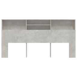 Berkfield Home Headboard Cabinet Concrete Grey 200x19x103.5 cm - thumbnail 3