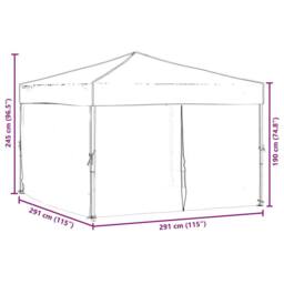 Berkfield Home Decorative Folding Party Tent with Sidewalls White 3x3 m - thumbnail 9