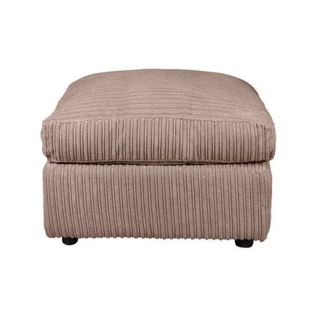 LUXURY LIFE Amalfi Jumbo Cord Fabric Footstool in Light Brown - image 1