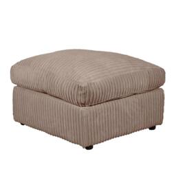 LUXURY LIFE Amalfi Jumbo Cord Fabric Footstool in Light Brown - thumbnail 2