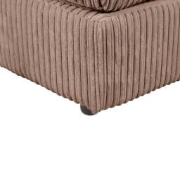 LUXURY LIFE Amalfi Jumbo Cord Fabric Footstool in Light Brown - thumbnail 4