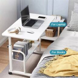 NESTLUNE White Computer Desk Workstation Table with Shelf for Home Office - Size: 100 cm x 15 cm - thumbnail 2