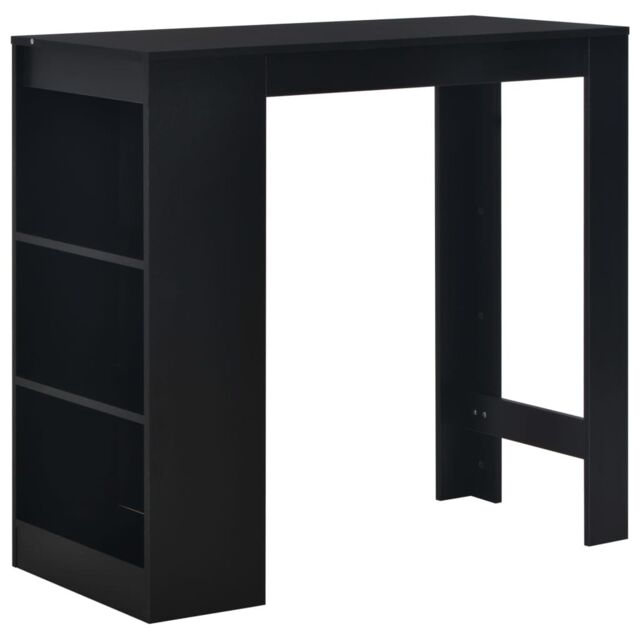 Berkfield Home Bar Table with Shelf Black 110x50x103 cm - Size: 110 x 50 x 103 cm - image 1