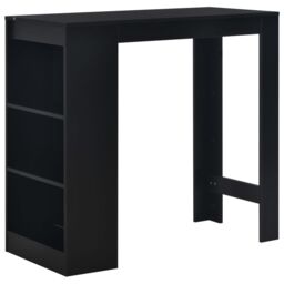 Berkfield Home Bar Table with Shelf Black 110x50x103 cm - Size: 110 x 50 x 103 cm - thumbnail 1