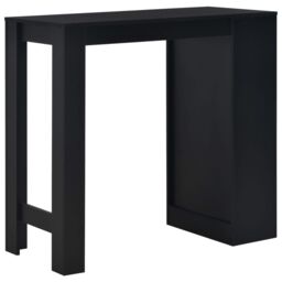 Berkfield Home Bar Table with Shelf Black 110x50x103 cm - Size: 110 x 50 x 103 cm - thumbnail 3