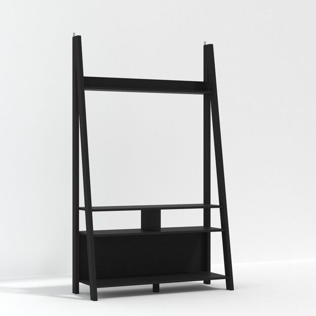 Lemon Pavilion Furniture Tiva Ladder TV Unit - MDF - L38.6 x W105 x H175.4 cm - Black - Size: 1 Pack - image 1