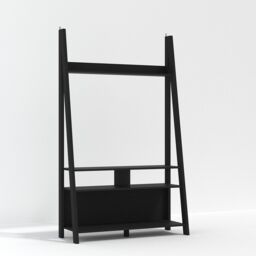 Lemon Pavilion Furniture Tiva Ladder TV Unit - MDF - L38.6 x W105 x H175.4 cm - Black - Size: 1 Pack