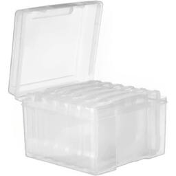 VOGREX Photo Storage Box Crafts Storage Clear Plastic Container - Size: Medium - thumbnail 1