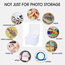 VOGREX Photo Storage Box Crafts Storage Clear Plastic Container - Size: Medium - thumbnail 5