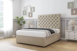 "Comfort Beds Winslow Coniston Divan Set No Drawers-26"" Headboard in Cream - Size: Super King" - thumbnail 2