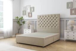 "Comfort Beds Winslow Coniston Divan Set No Drawers-26"" Headboard in Cream - Size: Super King" - thumbnail 3