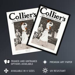 "Artery8 Woman Golfer First Tee Vintage Magazine Cover Wall Art Print in White - Size: W18"" x H24""" - thumbnail 2