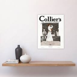 "Artery8 Woman Golfer First Tee Vintage Magazine Cover Wall Art Print in White - Size: W18"" x H24""" - thumbnail 4