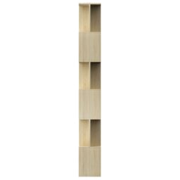 Berkfield Home Book Cabinet/Room Divider Sonoma Oak 80x24x192 cm Engineered Wood in Brown - Size: 80 x 24 x 192 cm - thumbnail 6