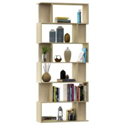 Berkfield Home Book Cabinet/Room Divider Sonoma Oak 80x24x192 cm Engineered Wood in Brown - Size: 80 x 24 x 192 cm - thumbnail 3
