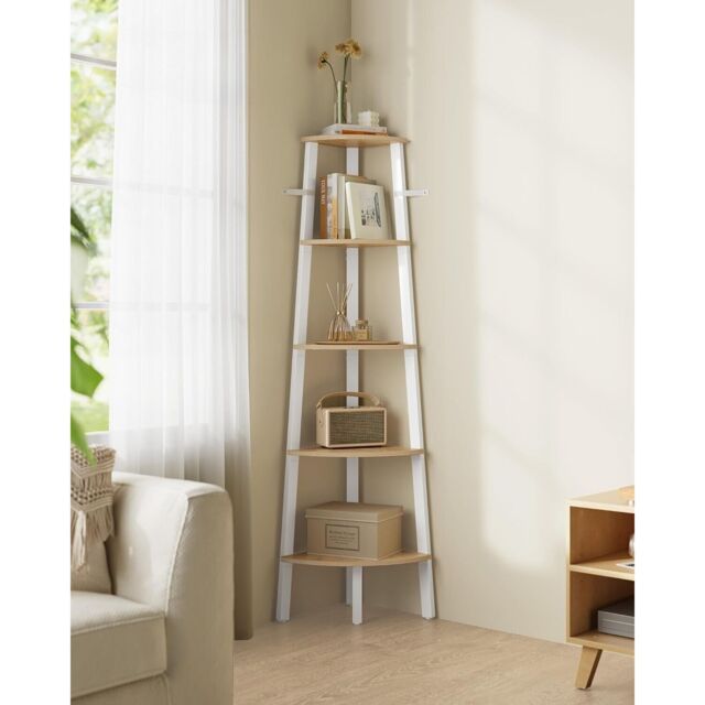 VASAGLE 5-Tier Industrial Corner Ladder Shelf Plant Stand Bookcase in Natural - image 1