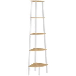 VASAGLE 5-Tier Industrial Corner Ladder Shelf Plant Stand Bookcase in Natural - thumbnail 6